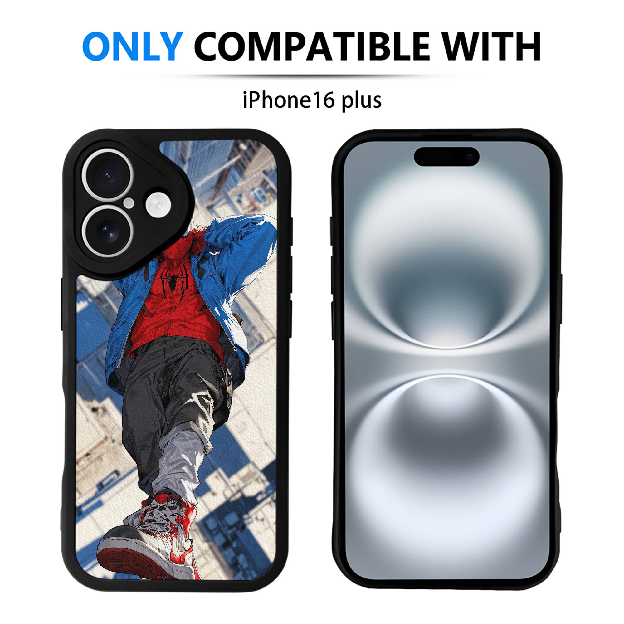 （画像用） Spider Man スパイダーマン 【iPhone 16シリーズ対応】シリコンスマホケース（レザー調） 材質：シリコン